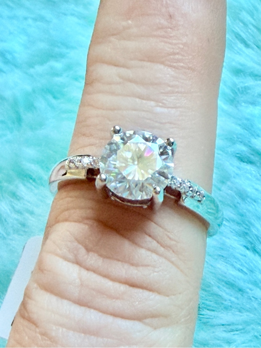 2.0 CT Moissanite Solitaire Ring 925 Sterling Silver Size 9 SKU001